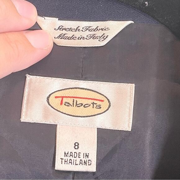 Talbots Women's Navy Blue Notch Lapel Collar Long Sleeve Blazer Jacket Size 8 - Picture 14 of 14